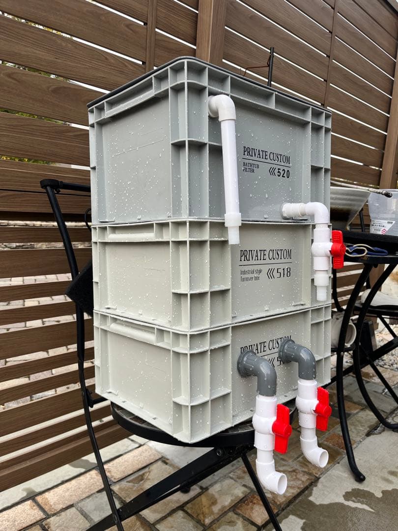 大型水槽用沈殿物理生物一体型濾過槽 水中ポンプバイオスポンジ