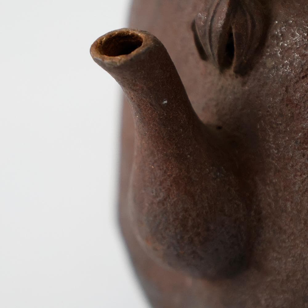 岩肌時代鉄瓶 斑紫銅蓋 湯沸かし 煎茶道具 高さ22㎝ 鉄器 南部 無