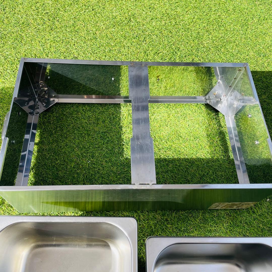 業務用 電気フライヤー 2槽タイプ／バスケット1個／動作良好