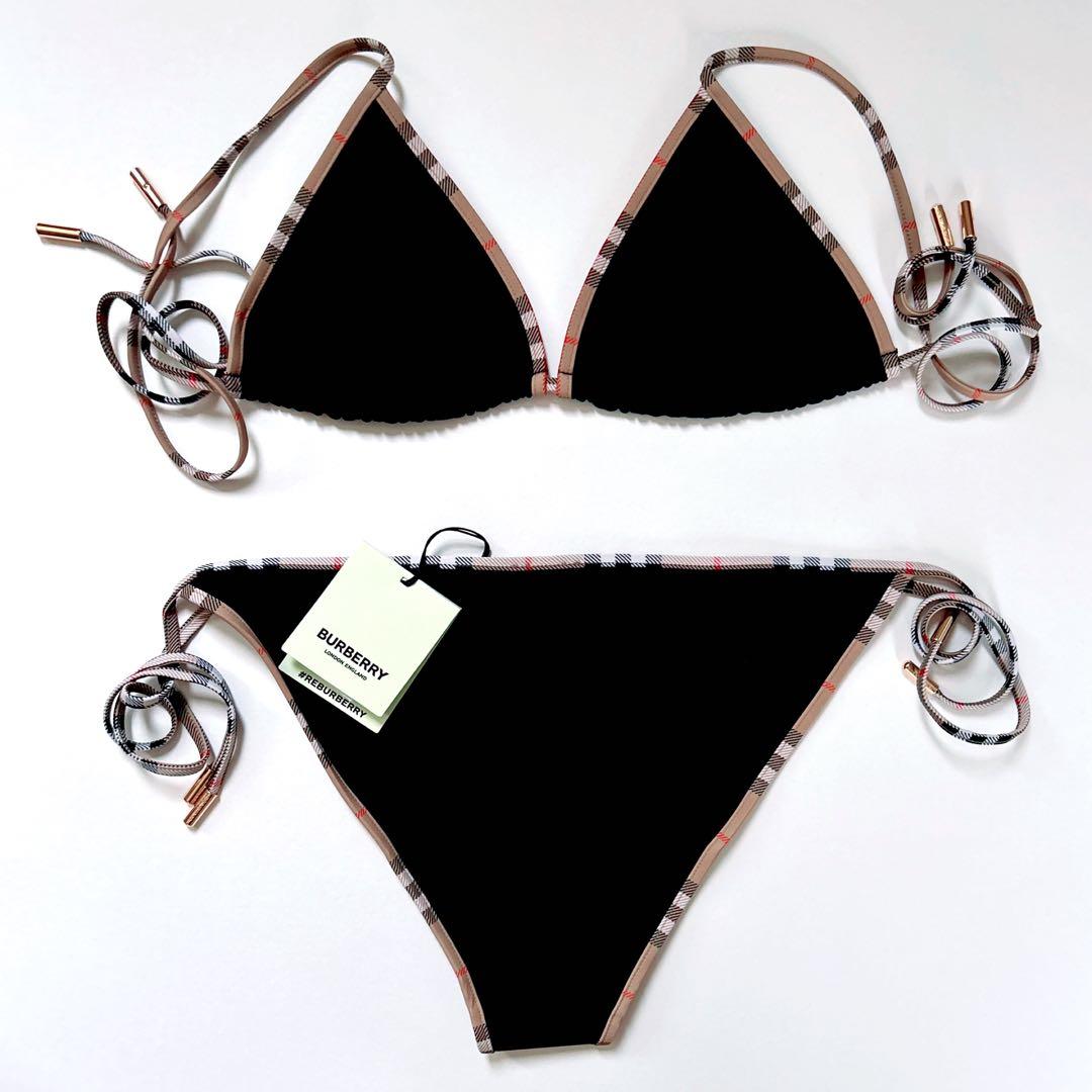 新品 バーバリー BURBERRY ビキニ 水着 スイムウェア ブラック XXS
