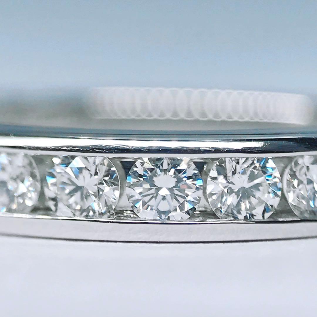 ティファニー チャネル ハーフエタニティ ダイヤモンドリング PT950 10号