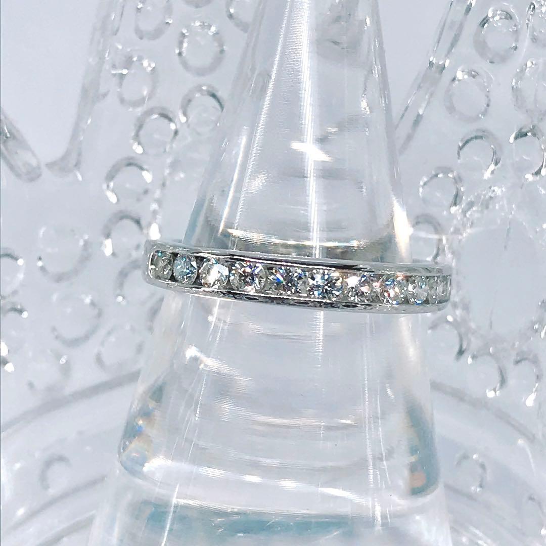 ティファニー チャネル ハーフエタニティ ダイヤモンドリング PT950 10号