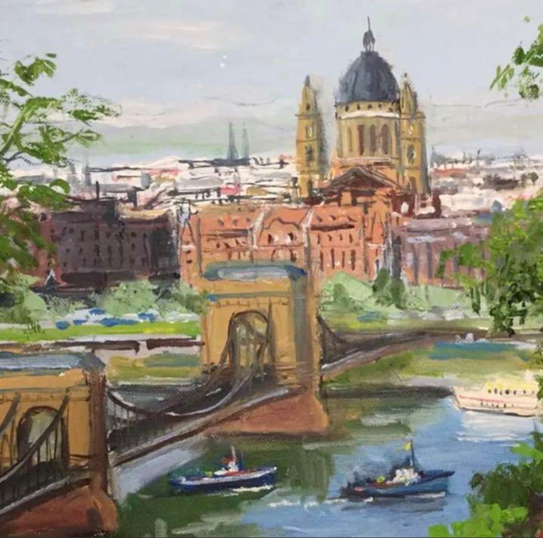 絵画・額縁・油絵・麻倉 雄一郎・新品未使用・ライン川・美術品・インテリア・雑貨