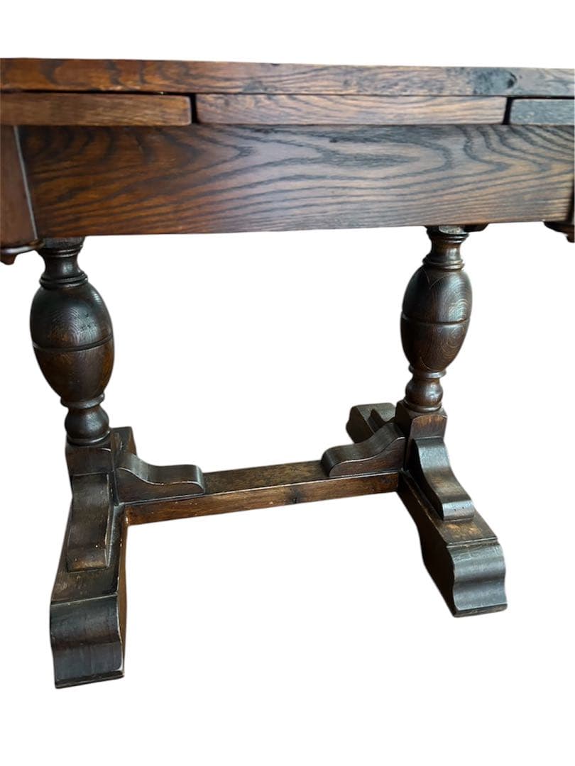 ダイニングテーブル アンティーク風 伸長テーブル