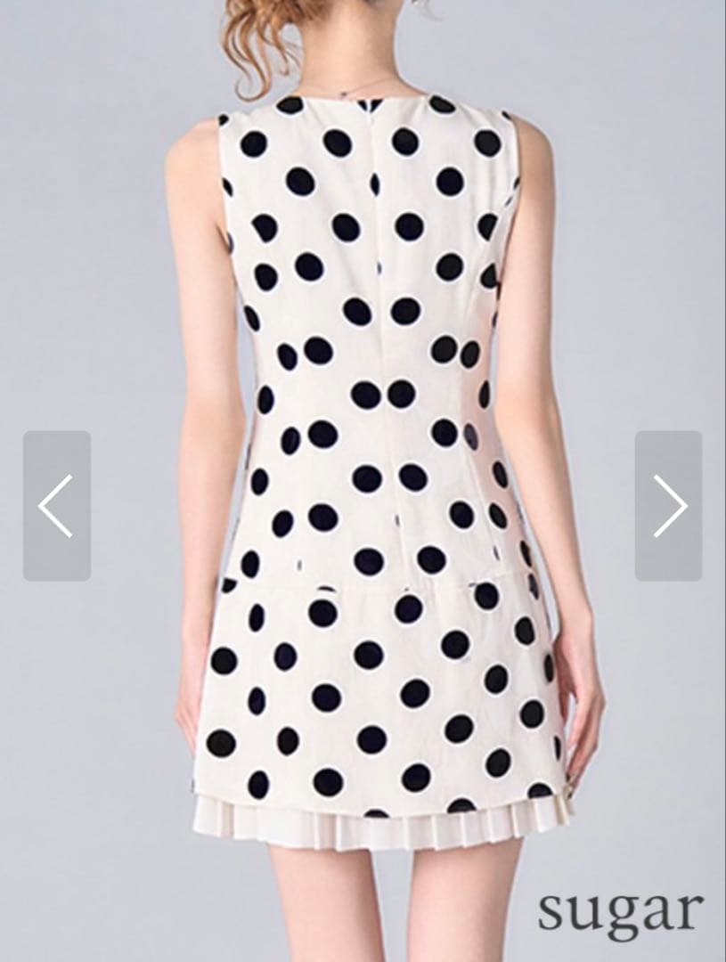 エルケイドレス　ドット柄フレアドレス