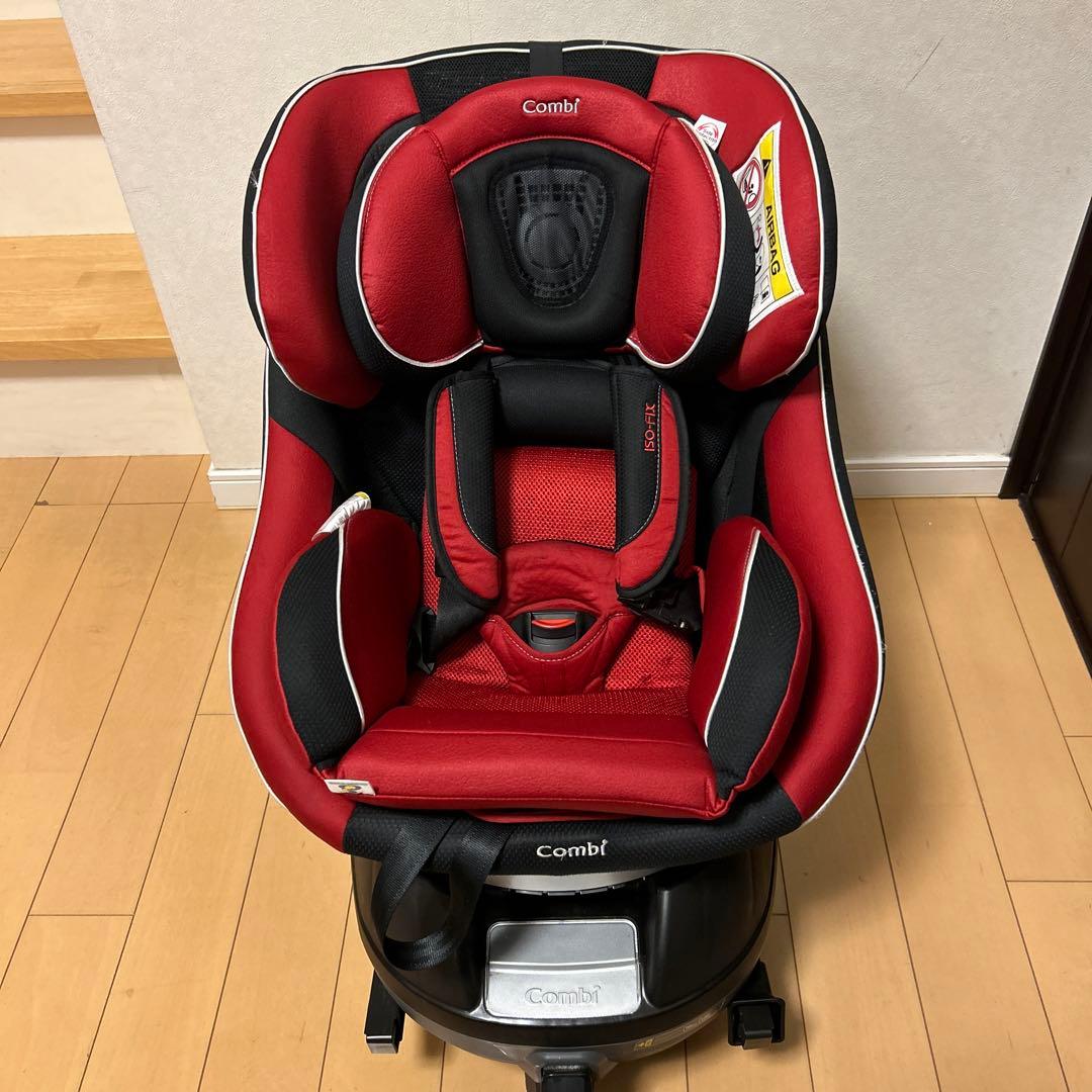 Combi ネルーム ISOFIXレザーレッドチャイルドシートエッグショック