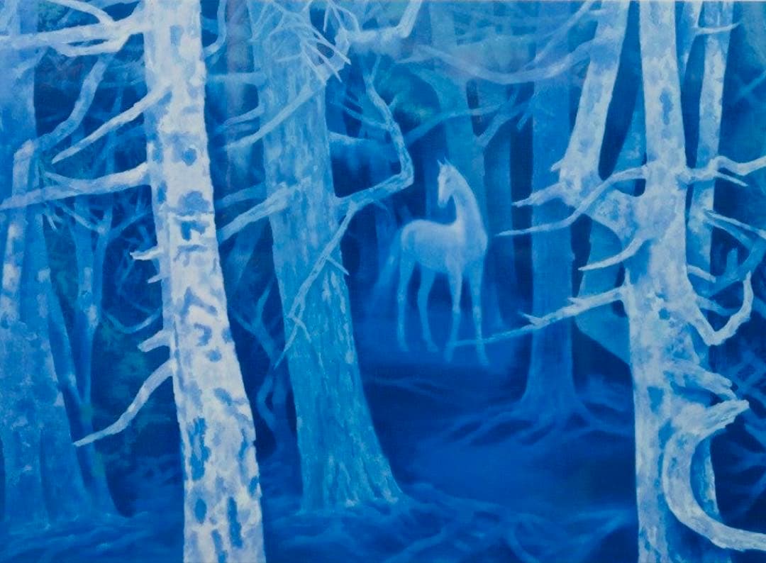 東山魁夷 白馬の森 リトグラフ 額装 求龍堂 新復刻画 限定 版画 馬 白い馬