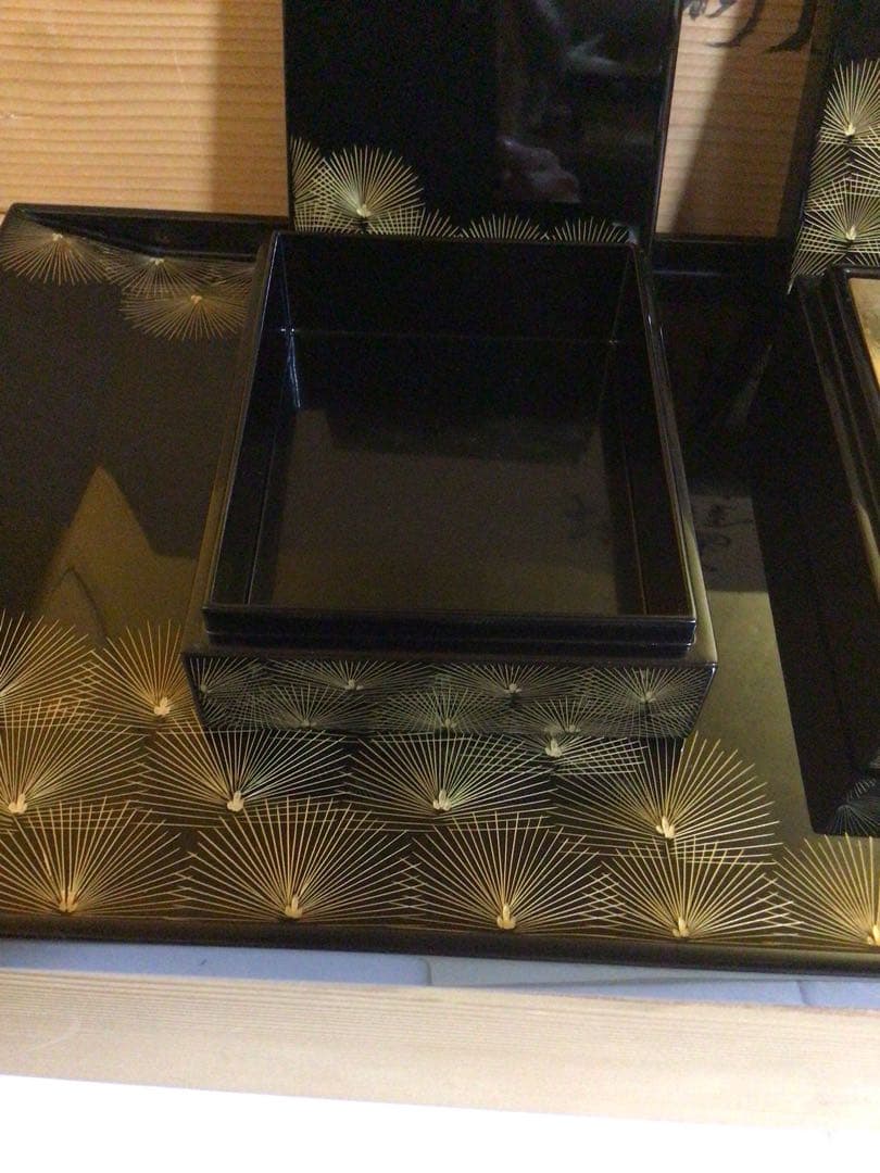 輪島塗 沈金 応接セット 煙草盆 共箱付き