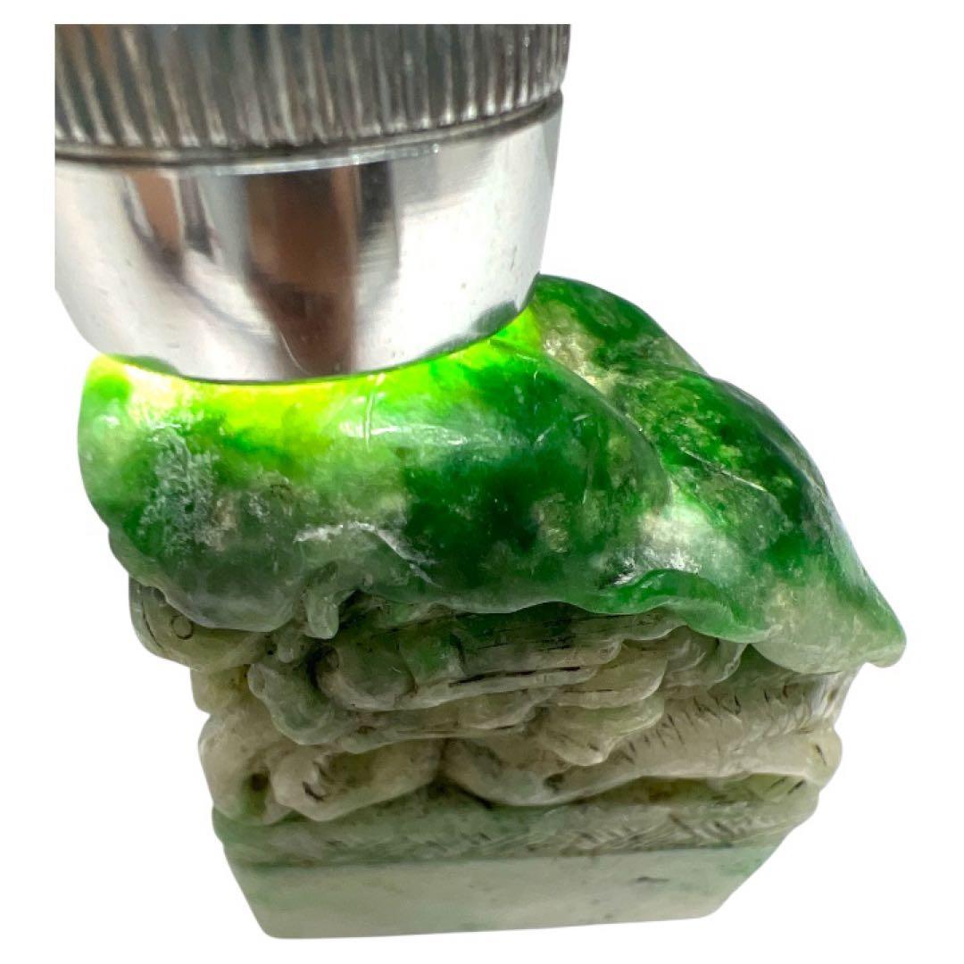 1点物レア品】翡翠 彫刻 龍 オブジェ 約7cm 置物 深緑 - メルカリ