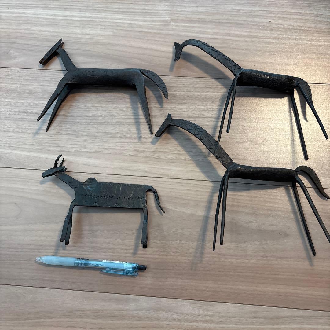 金属製動物彫刻 4点セット