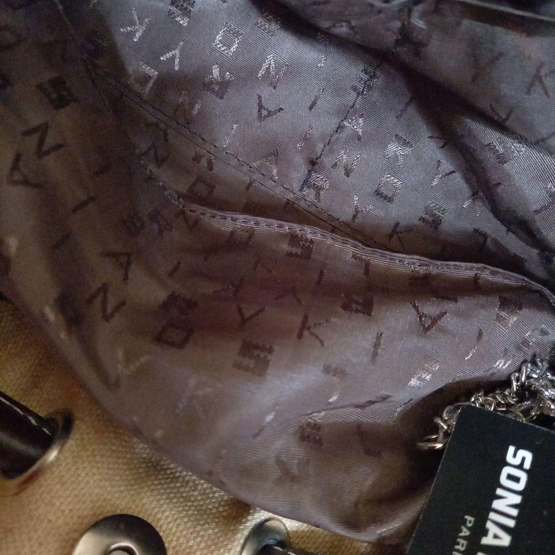 ソニアリキエル　オレンジクリスタル装飾パーティーバッグ　35×18×8cm