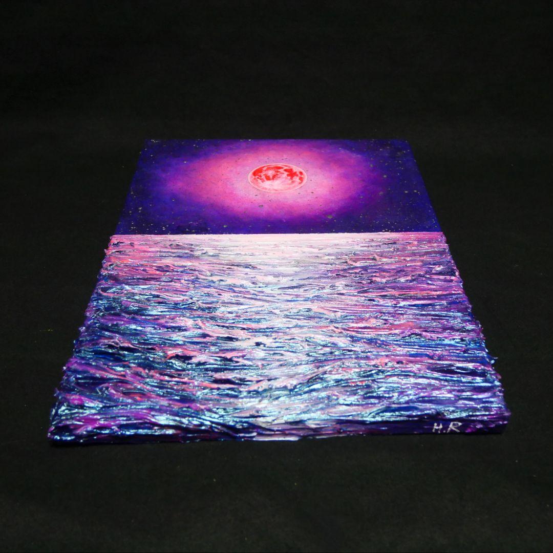 油絵 油彩 油彩画 絵 絵画 【ストロベリームーン】F4号