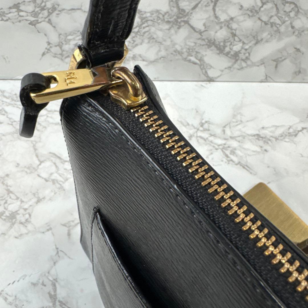 RALPH LAUREN ラルフローレン 本革 レザー ミニショルダーバッグ 黒