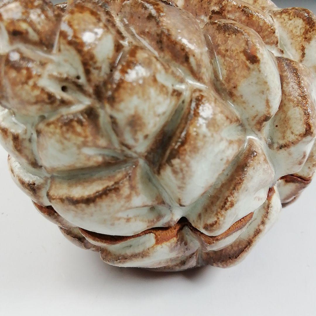 T804 香合 『萩松笠 香合』『納富鳥雲 作』 共箱 茶道具 美術品