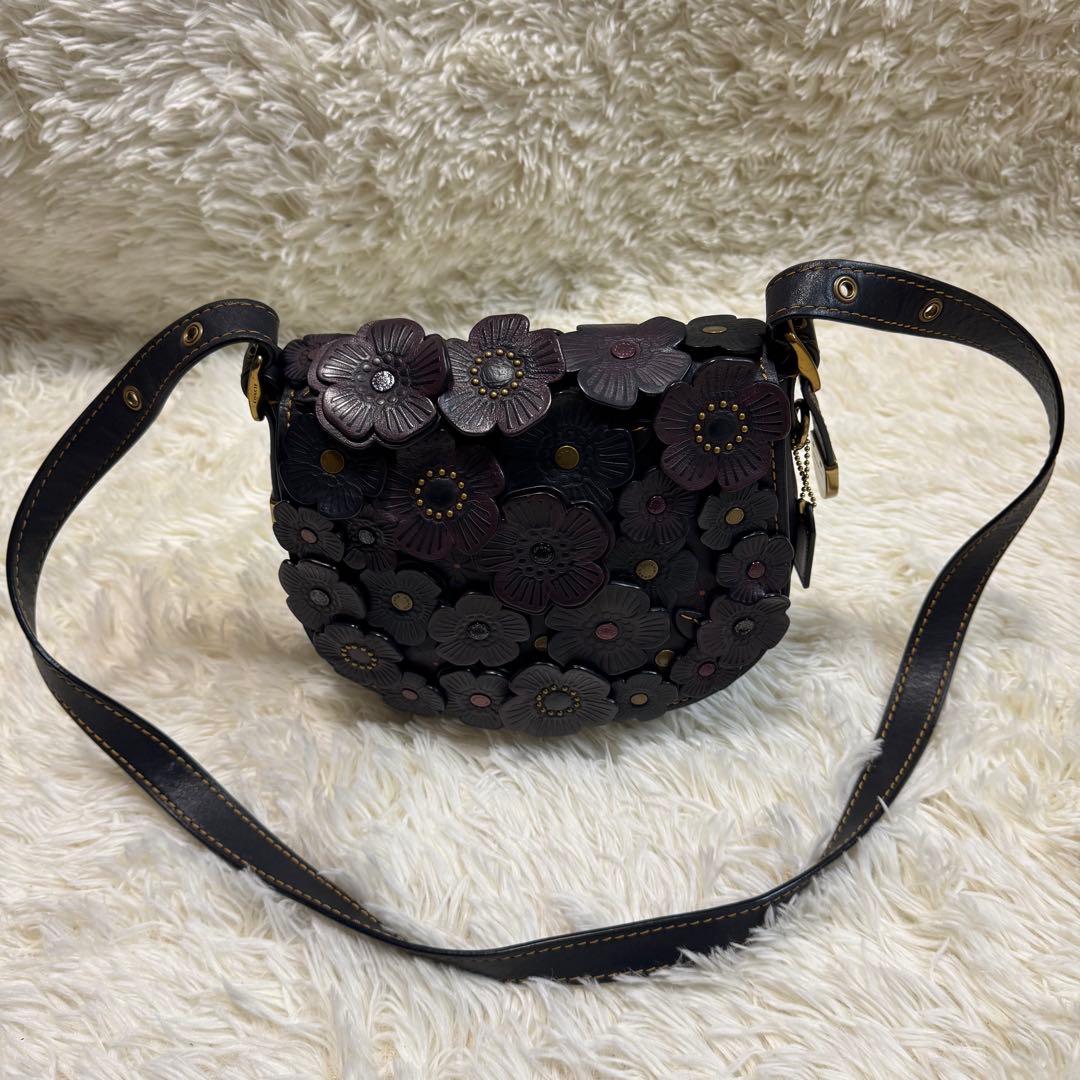 【激レア】COACH ショルダーバッグ　花柄　38195 レザー　斜めがけ