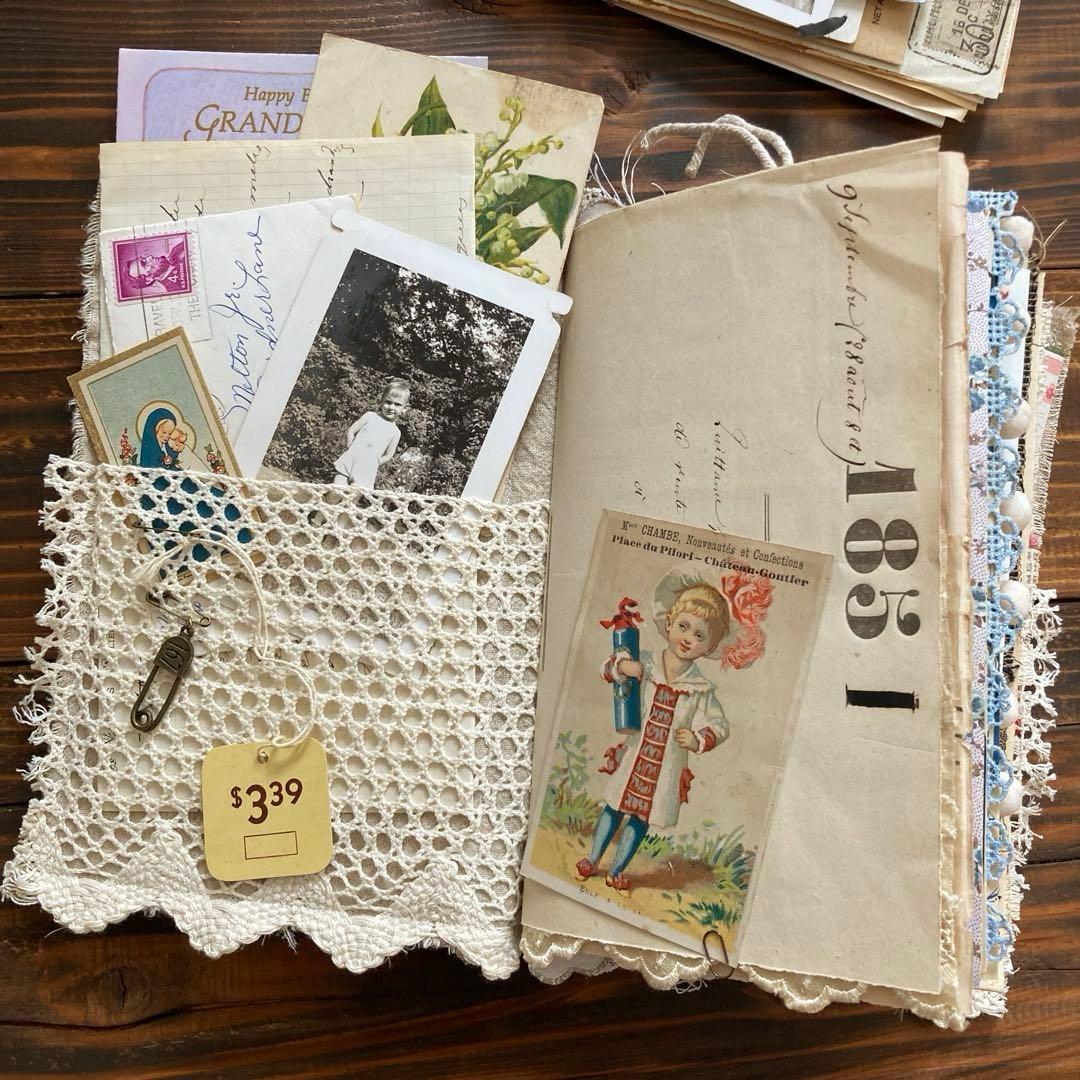 junk journal ジャンクジャーナル雑記帳　エフェメラセット付き