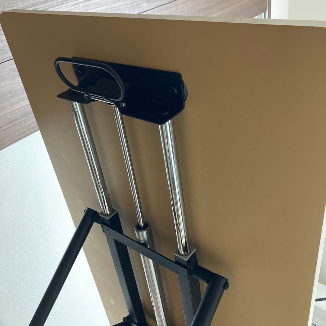 美品　ニトリ　昇降テーブル　ガス圧式　折りたたみ　キャスター付き　ホワイト