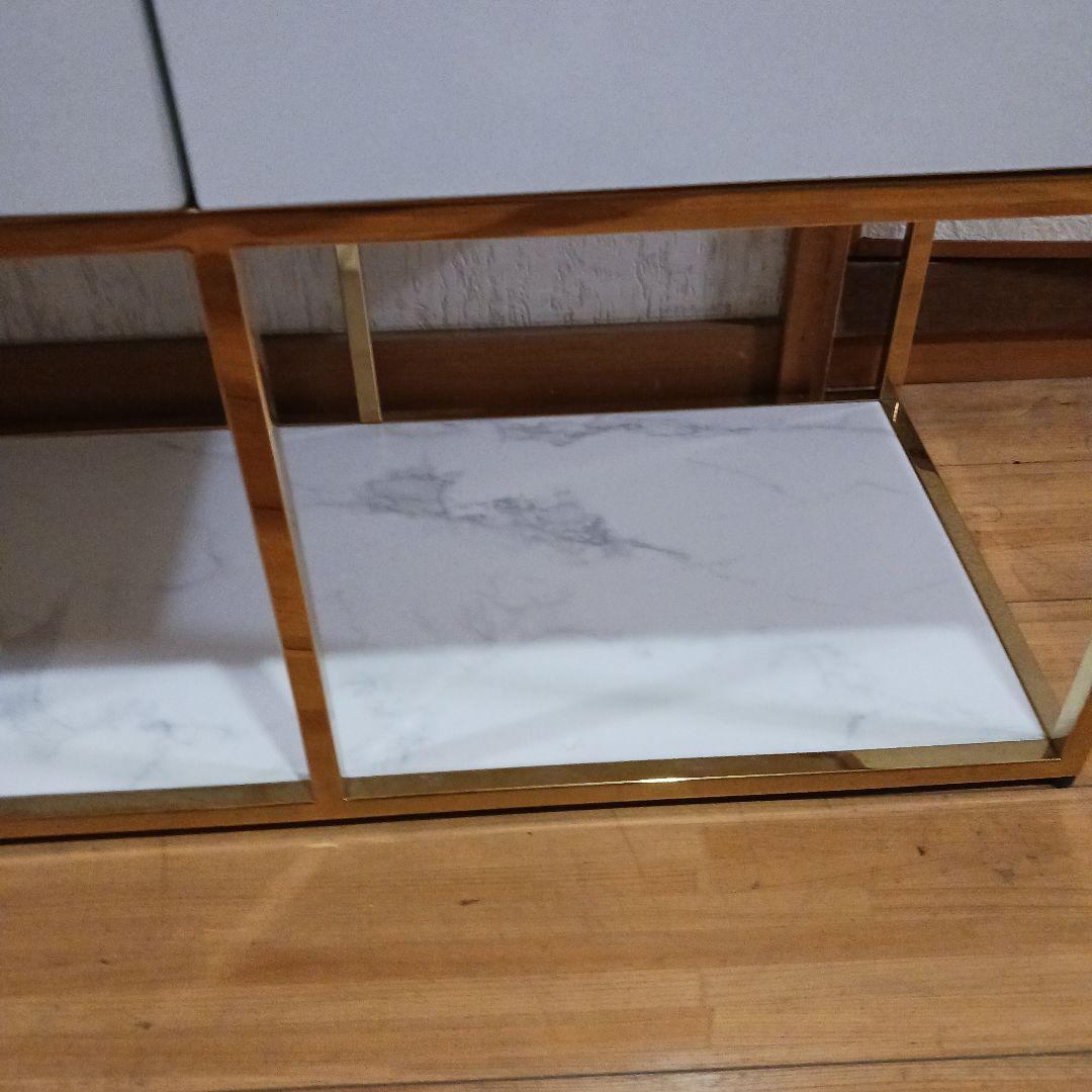 T1265☆美品☆フランフラン レーヌ TV台 ゴールドフレーム 大理石調