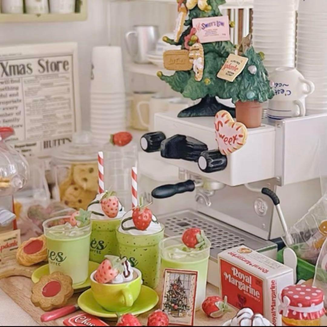 ミニチュア　コーヒーマシン　エスプレッソマシン　ホワイト　ドールハウス