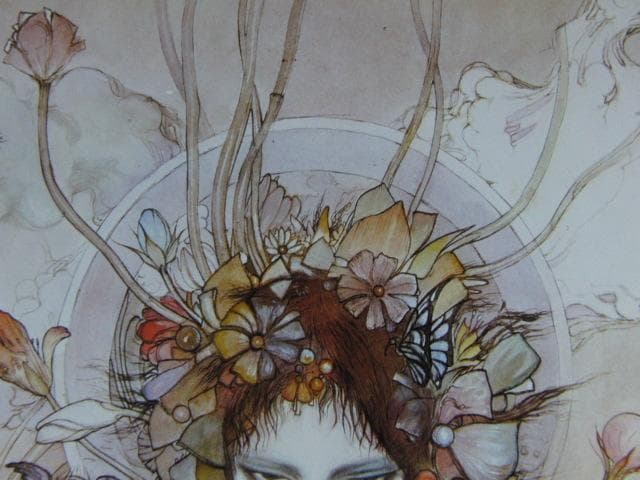 天野喜孝、【初夏】、希少な大判額装用画集より、新品額装付