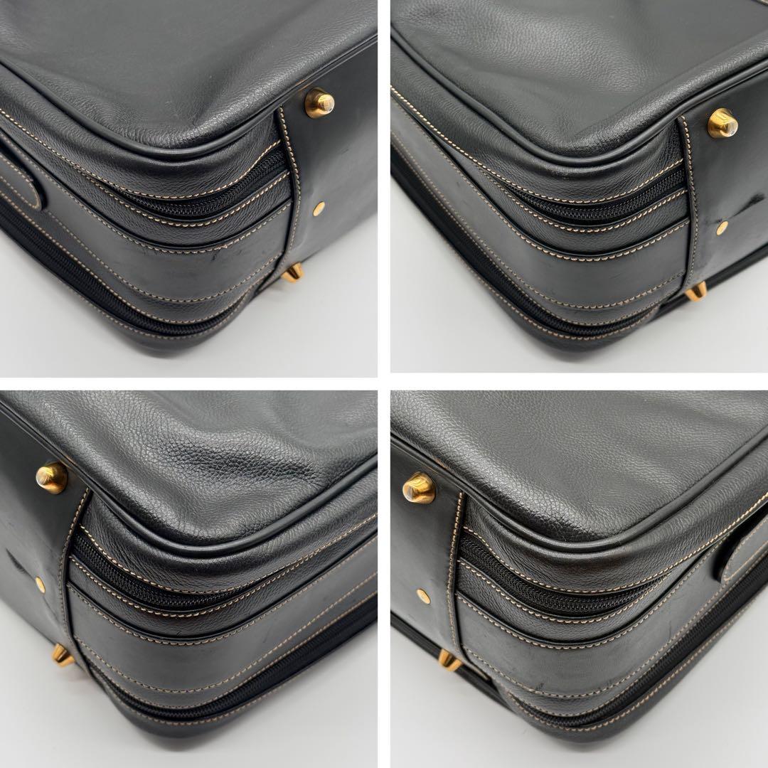 dunhill ダンヒル メンズ ロゴ金具 レザー 2way ビジネスバッグ 黒