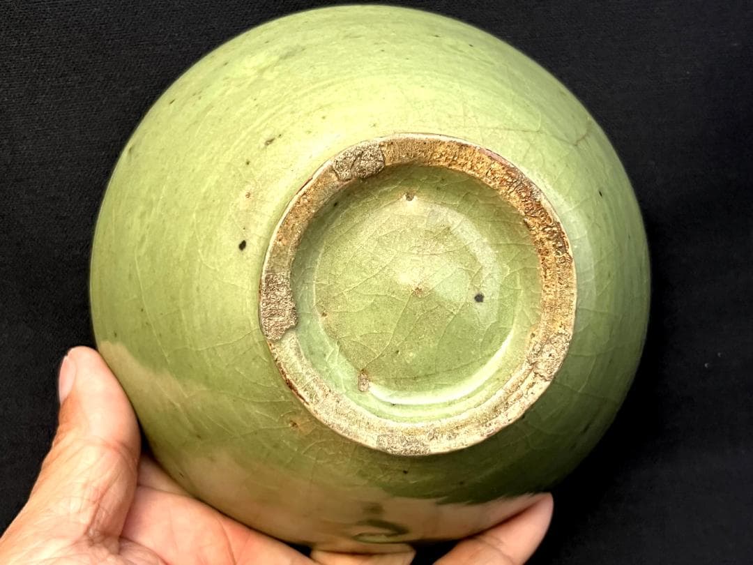 茶碗□朝鮮高麗期 高麗青磁古青磁 金継直し有 古玩 唐物