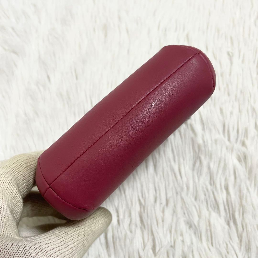 未使用級/コーチ　ケース　キスロック　がま口　ピンク　レザー　現行品