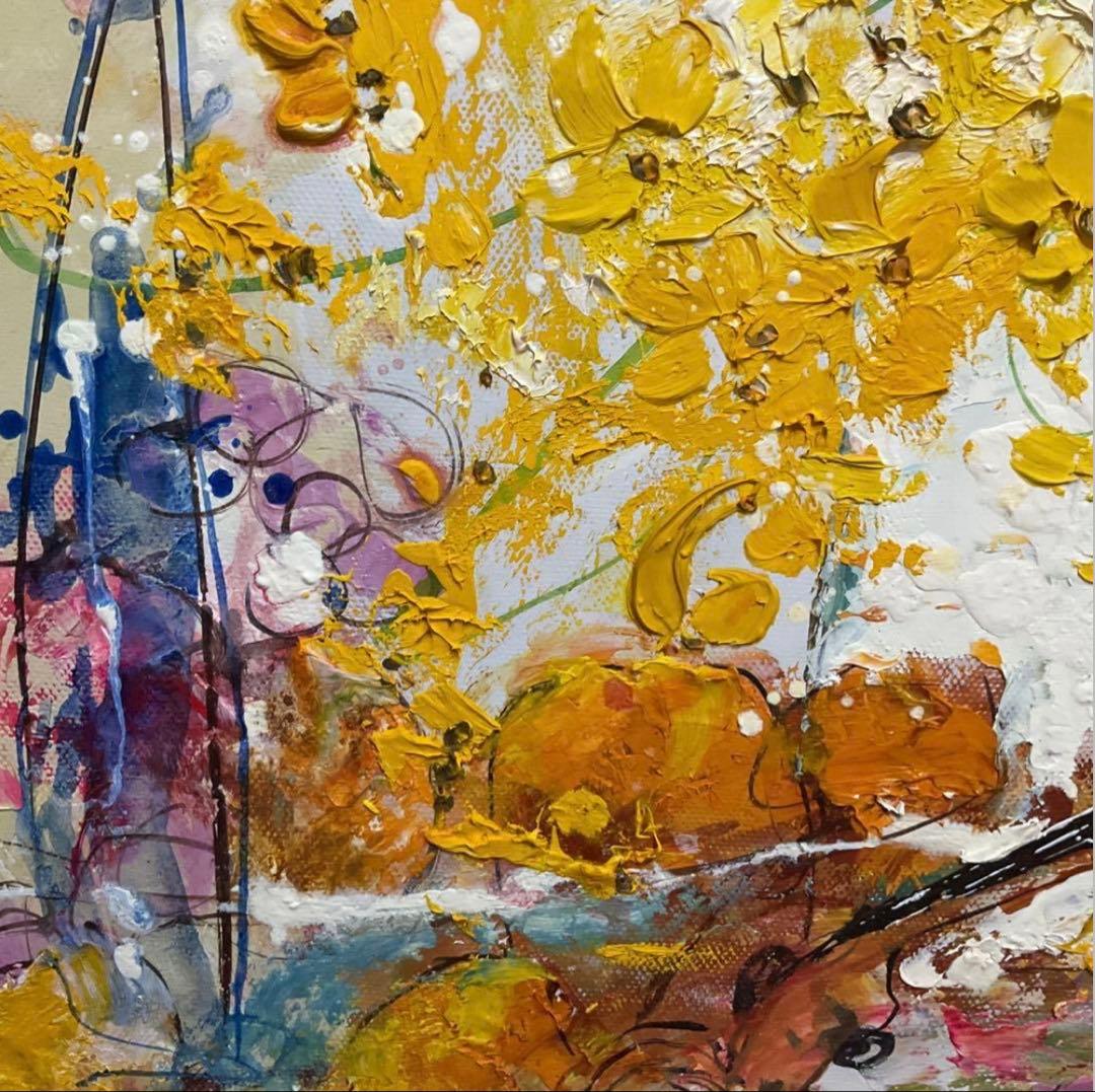 絵画・額縁・油絵・池田秀郎・楽器と花・F4号・美術品・インテリア