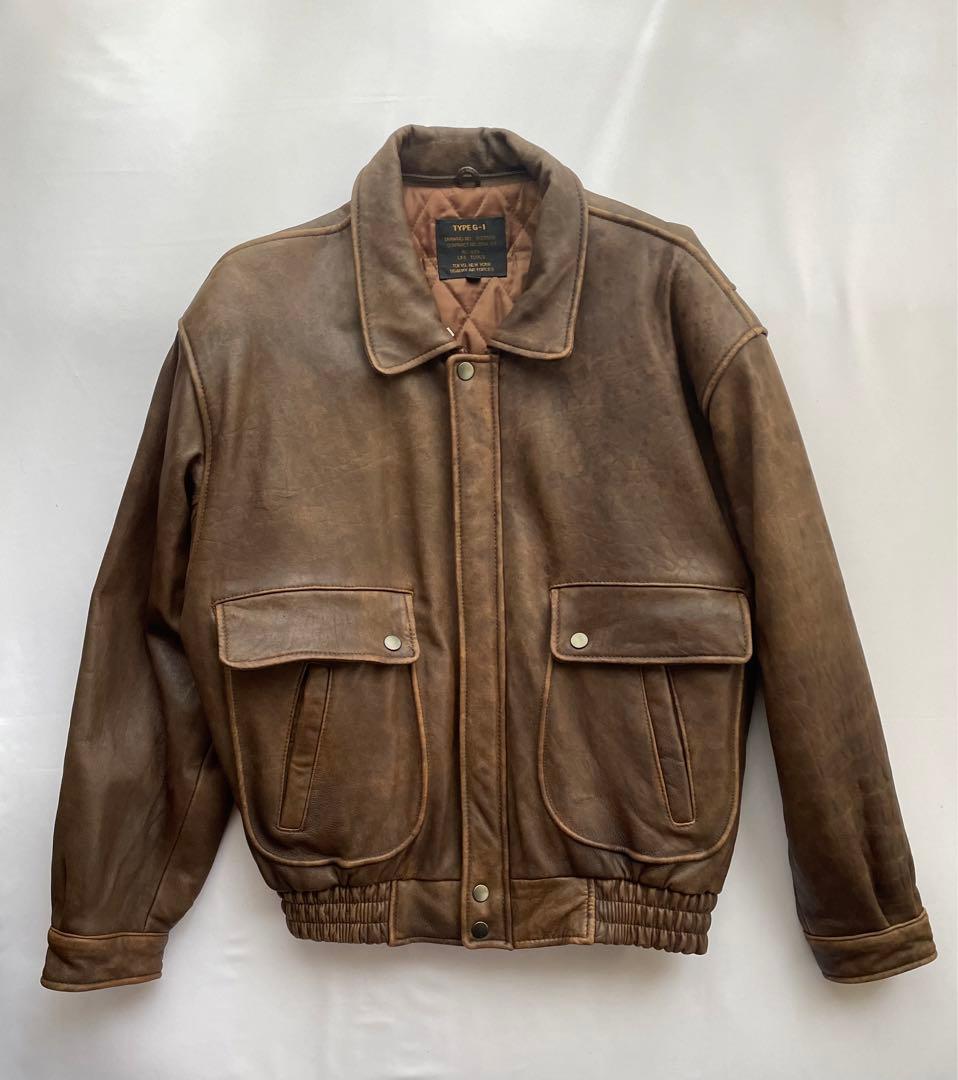 G-1 レザージャケット ブラウン ラム フライトジャケット ヴィンテージ
