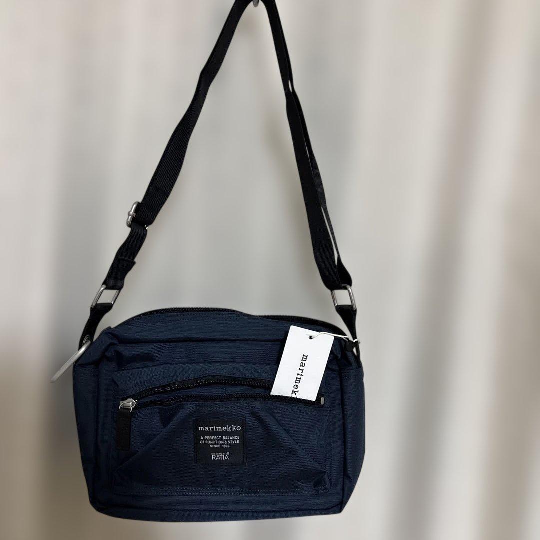 レア　新品マリメッコ　未使用マイシングス　ショルダーバッグ　ネイビー