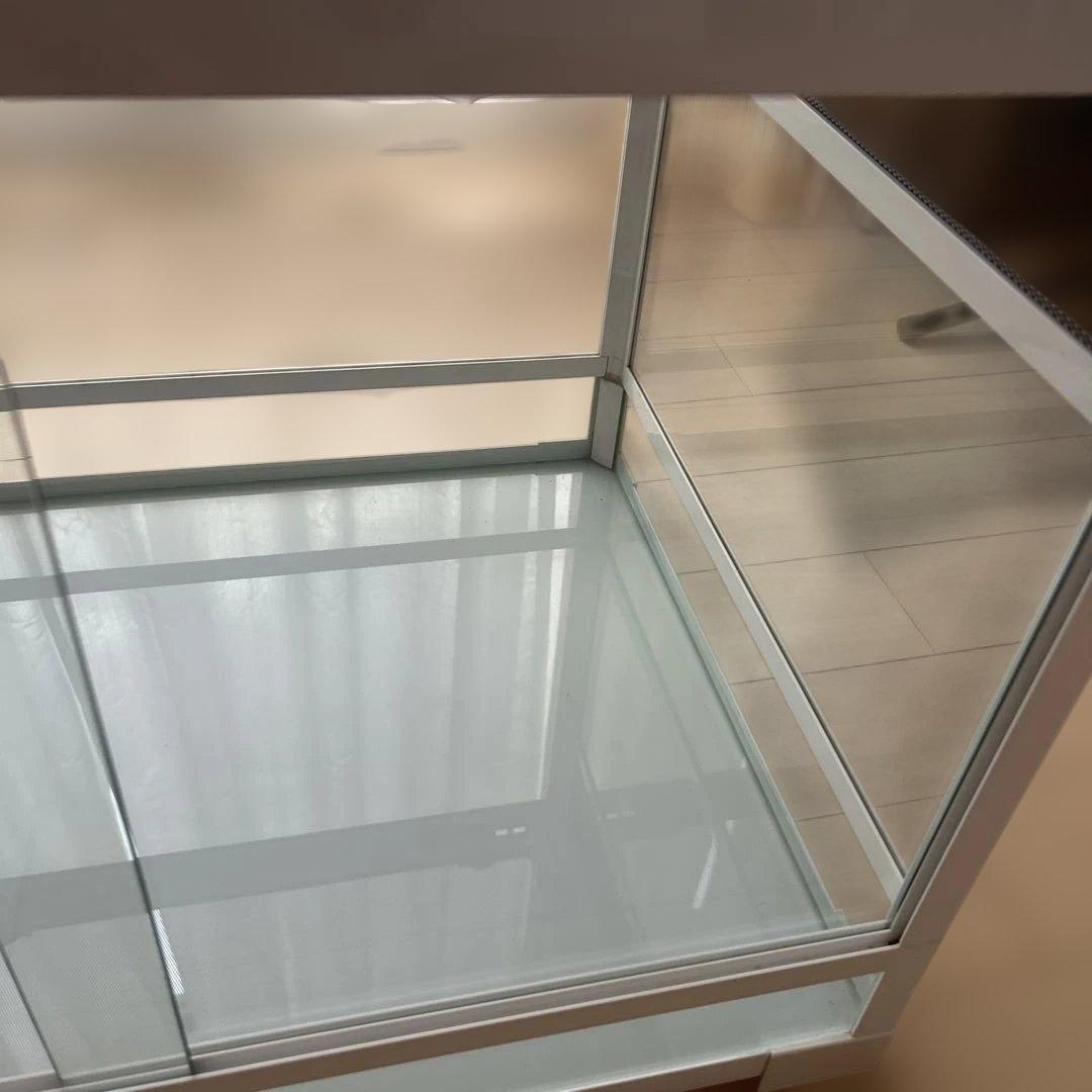 飼育ケージ 透明ガラス メッシュ蓋付き 付属品3個 爬虫類ケージ