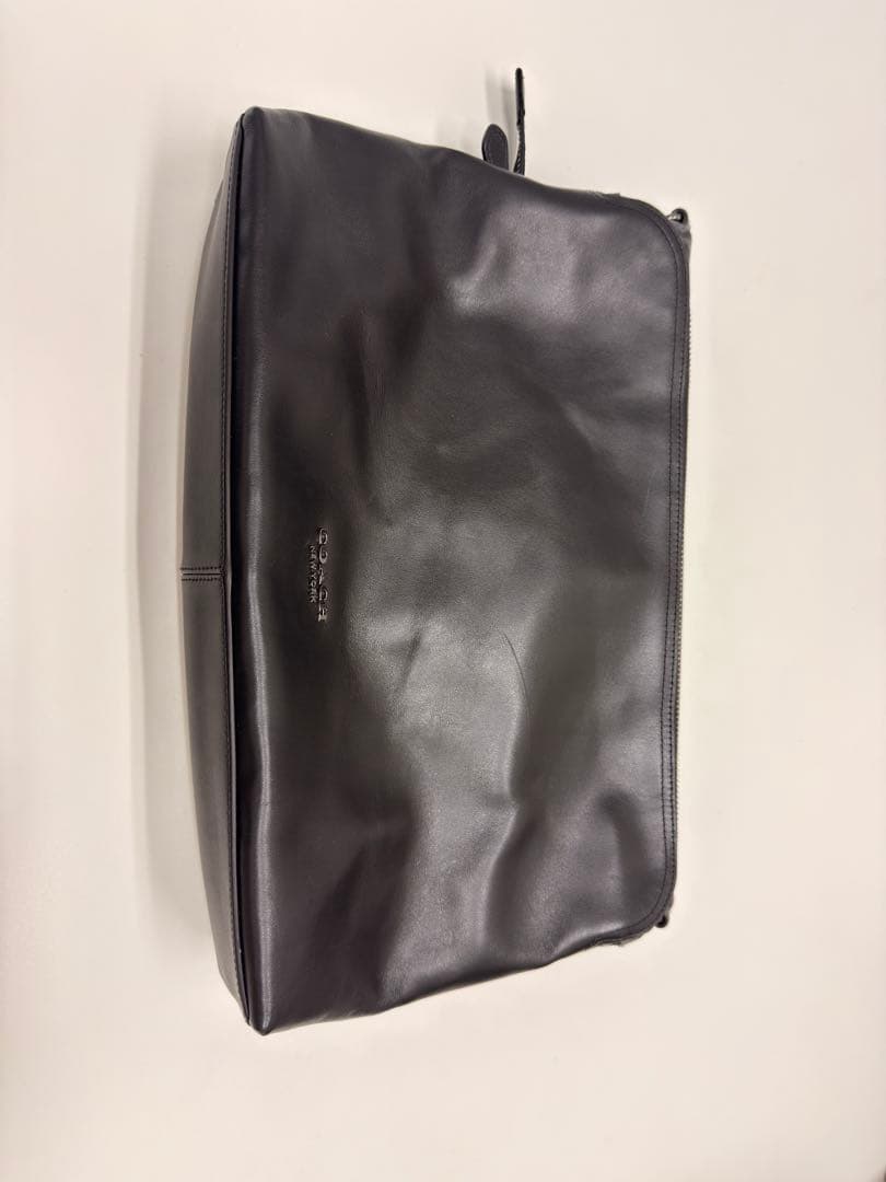 【新品未使用】COACH ブラック レザービジネスバッグ