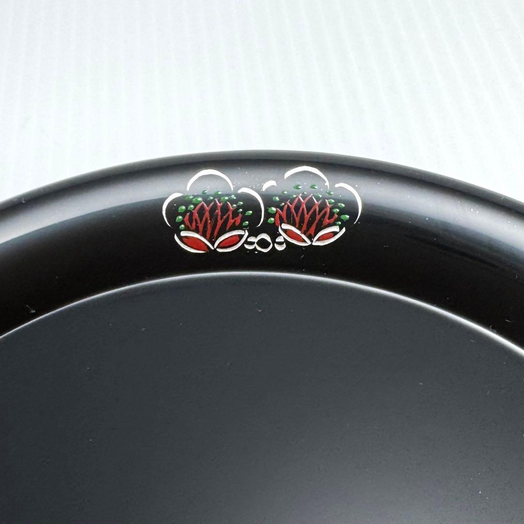新品未使用 輪島塗 沈金 沈銀 漆器 皿 菓子皿 和皿 和柄 共箱 説明書