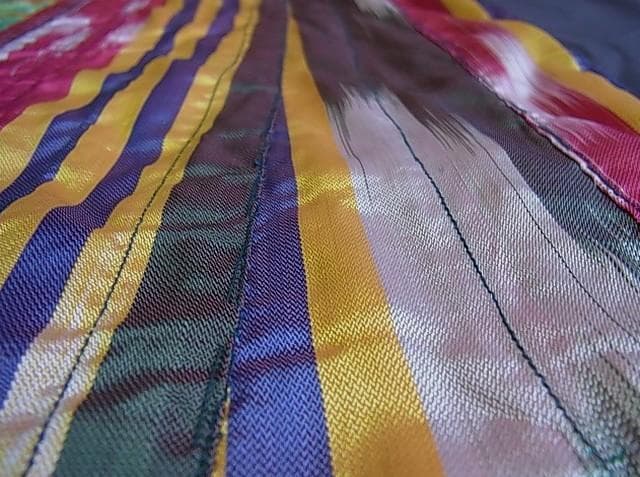 ☆W2802☆ウズベキスタン 絣 シルク 古い民族衣装 絹 アドラス - メルカリ