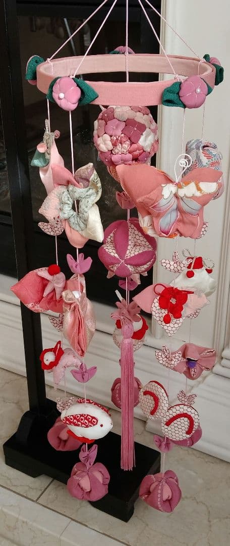 吊るし飾　✿台付✿　吊るし雛　ちりめん細工　ハンドメイド　ひな祭り