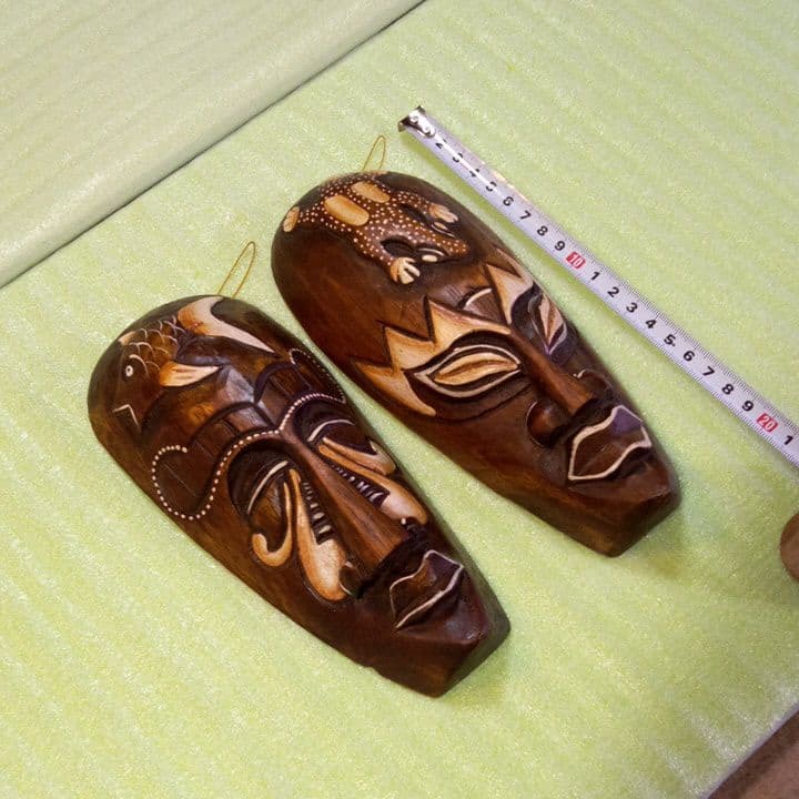 インドネシア お面 マスク 民族面 木彫り面 木製 木彫り 壁掛け 魔除け