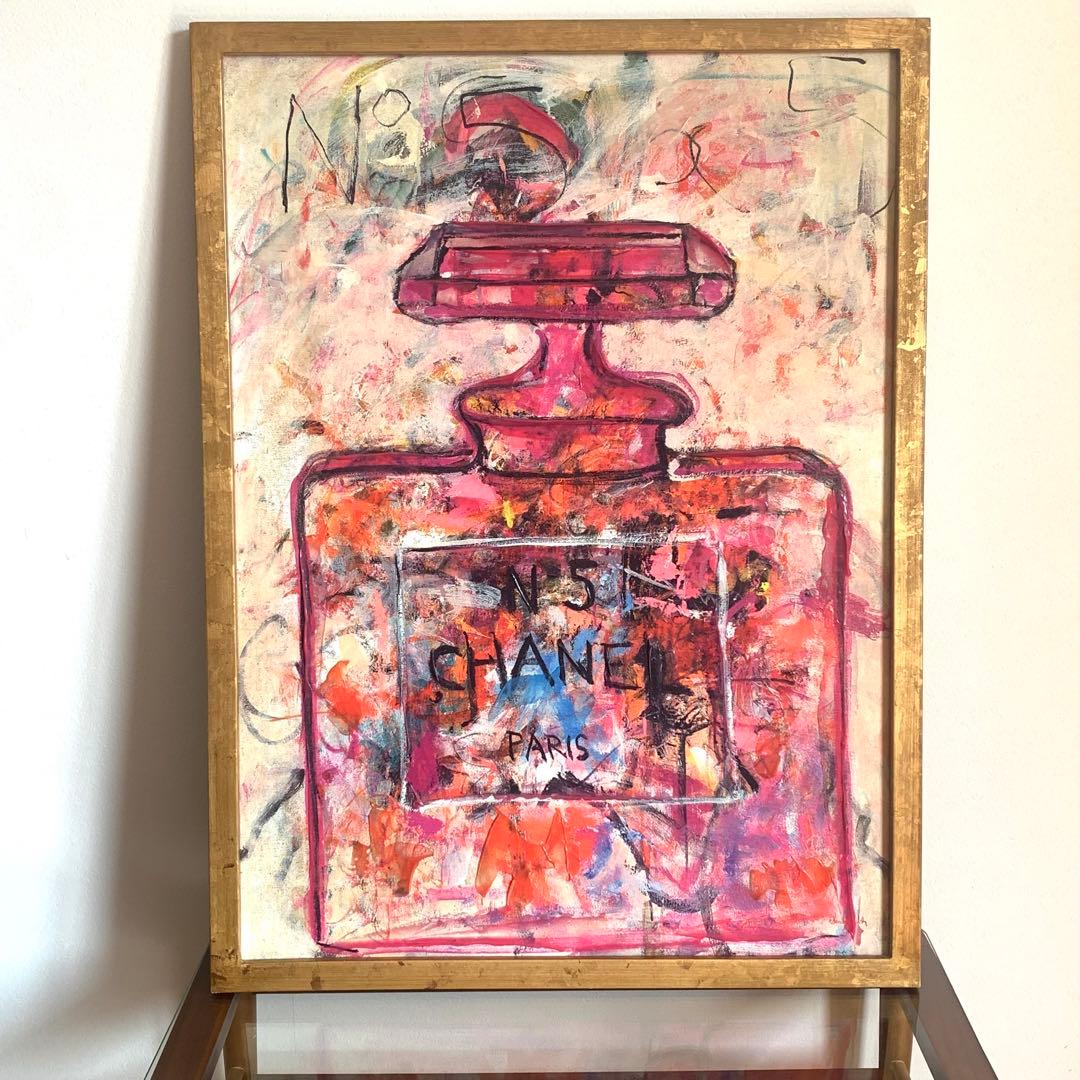 手作り額付き作品 title「静かなる月下の夢ウサギ」