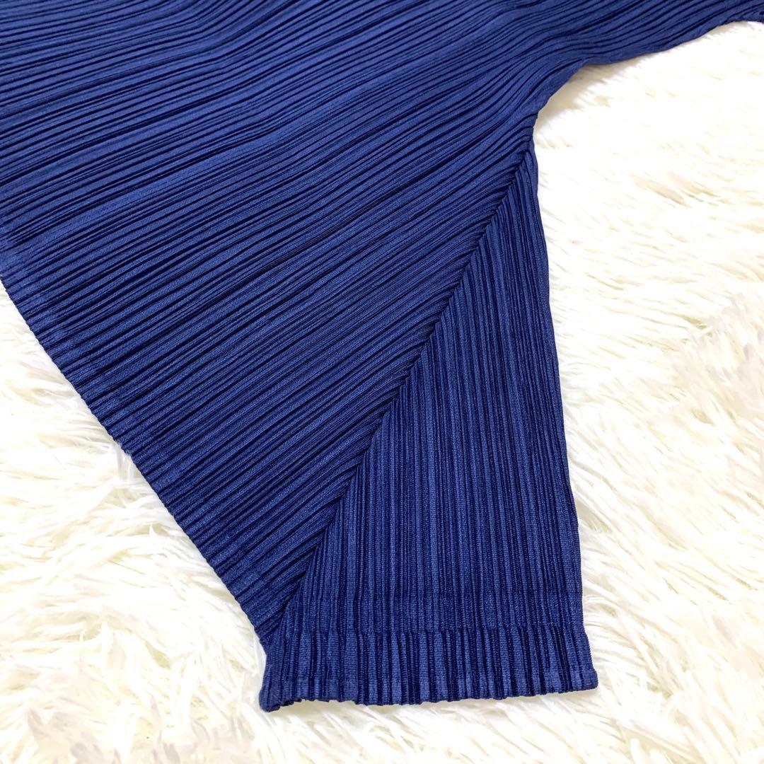 プリーツプリーズ サルエルパンツ 横プリーツ 切り替え 変形 S 青