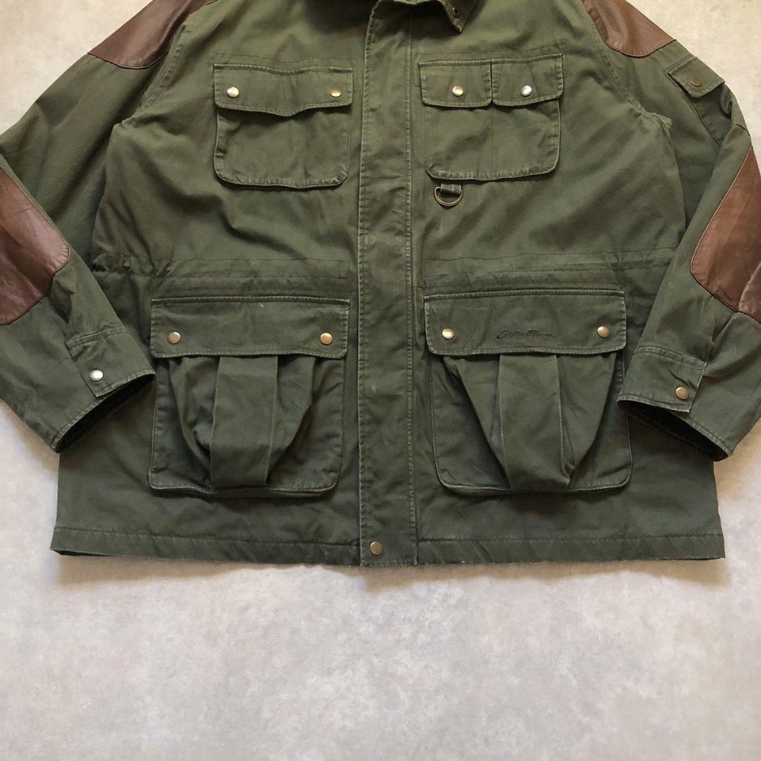 90〜00sヴィンテージエディーバウアーハンティングジャケット切り替えレザー