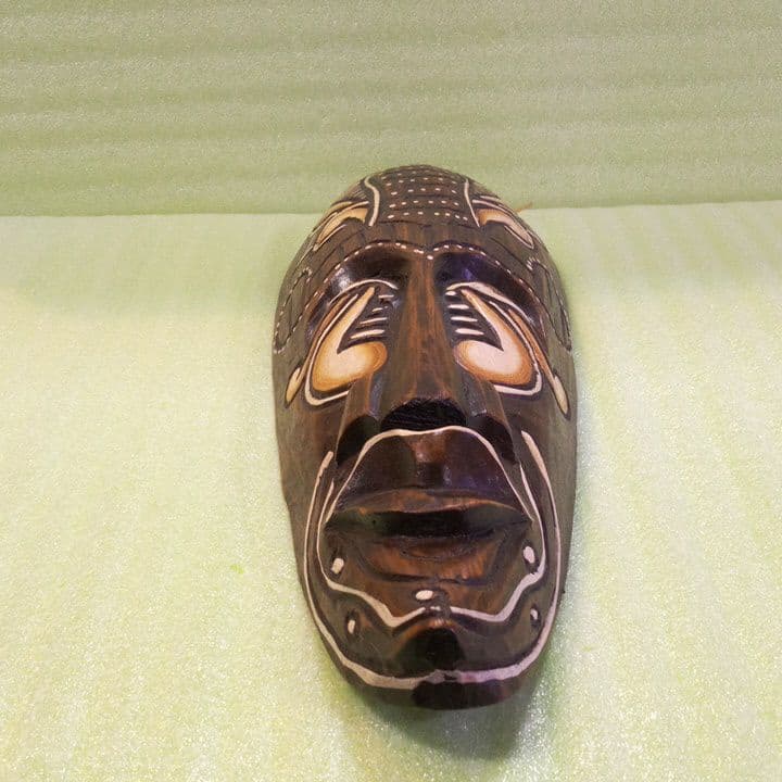 インドネシア お面 マスク 民族面 木彫り面 木製 木彫り 壁掛け 魔除け