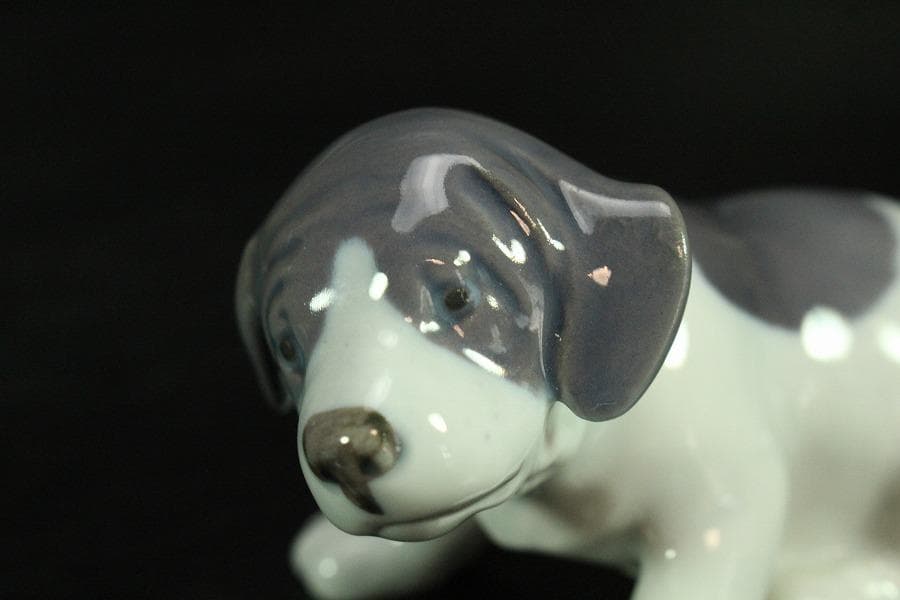 可愛い 遊犬 置物 二件揃い アンティーク(K-A201)