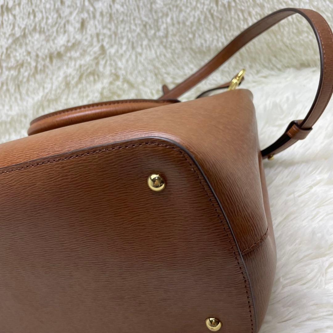 ローレンラルフローレン 2way ハンドバッグ ブラウン 保存袋付