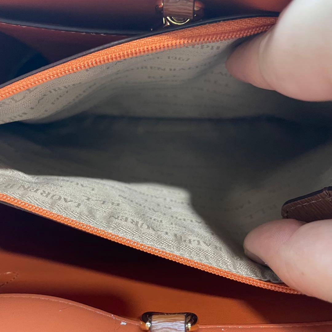 ローレンラルフローレン 2way ハンドバッグ ブラウン 保存袋付