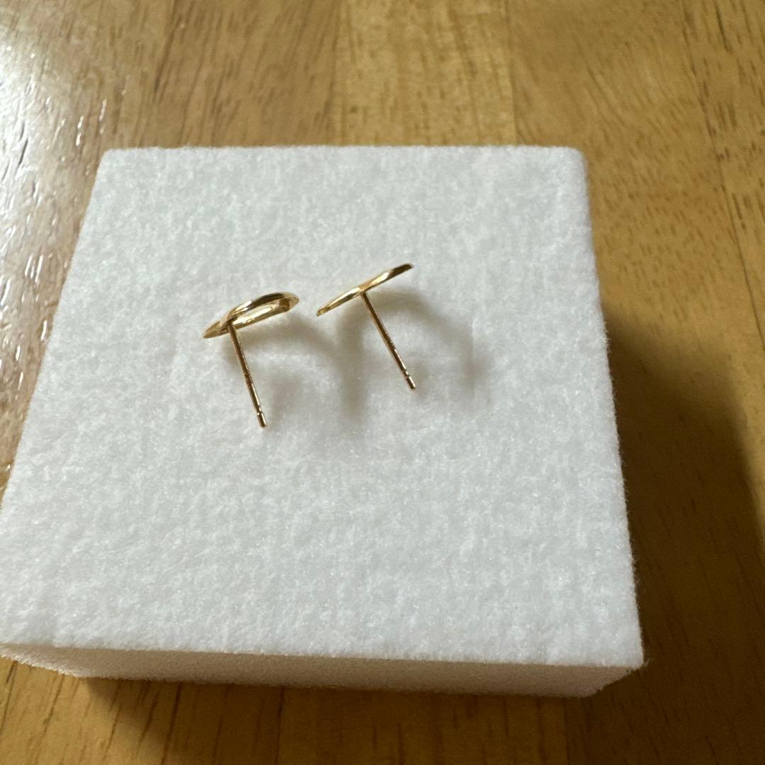 k18 ピアス オープンハート イエローゴールド Lサイズ約10mm×9mm