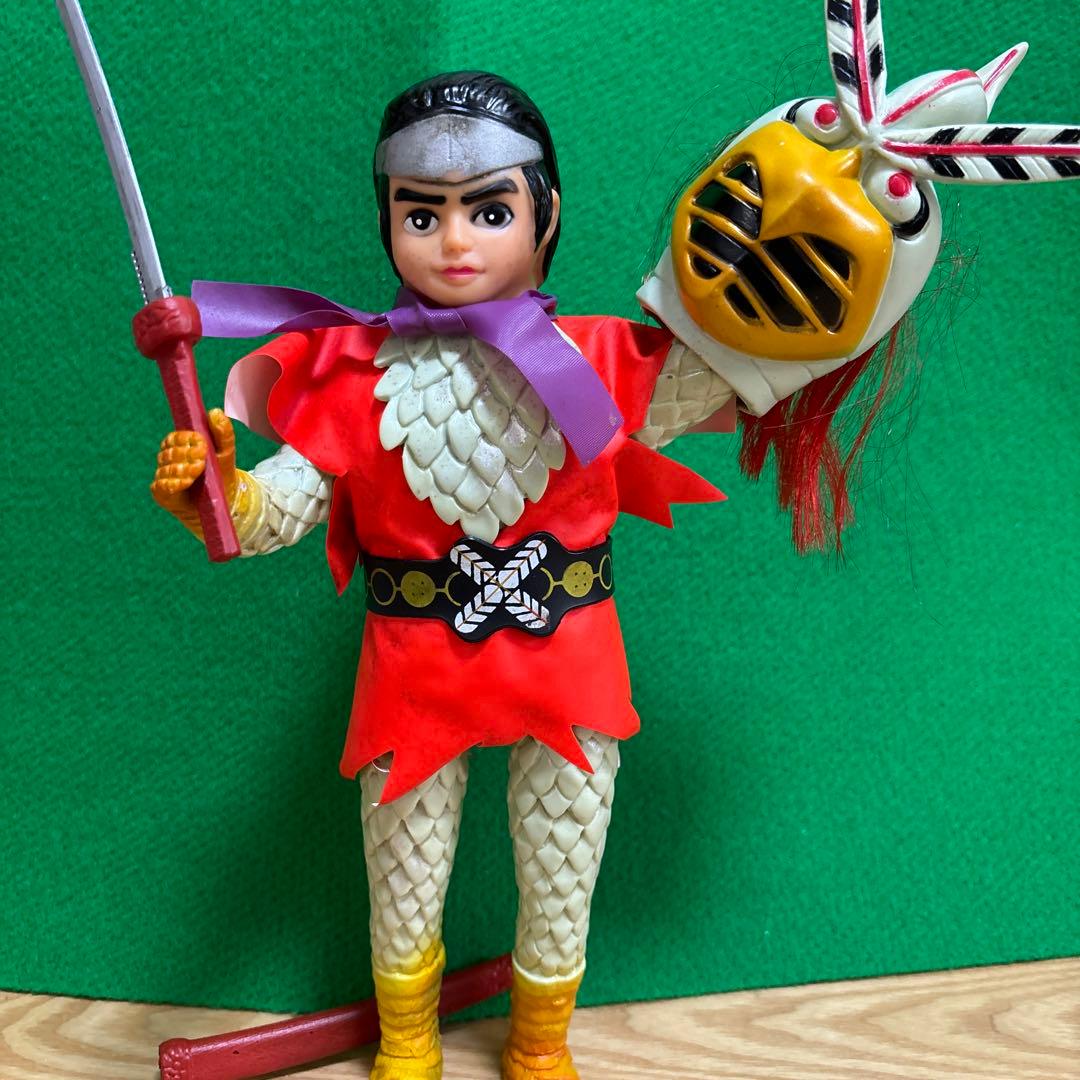 バンダイ　変身忍者嵐　ソフビ　面取れ　1972年　当時物　刀レプリカ　石森章太郎 バンダイ 変身忍者嵐 ソフビ 面取れ 1972年 当時物 刀レプリカ 石森