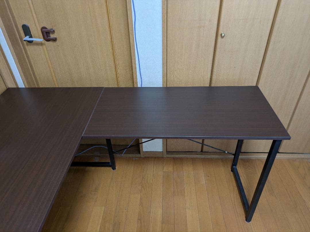 【引取限定】L字型デスク　ブラウン　サンワダイレクト　パソコン、コーナーデスク