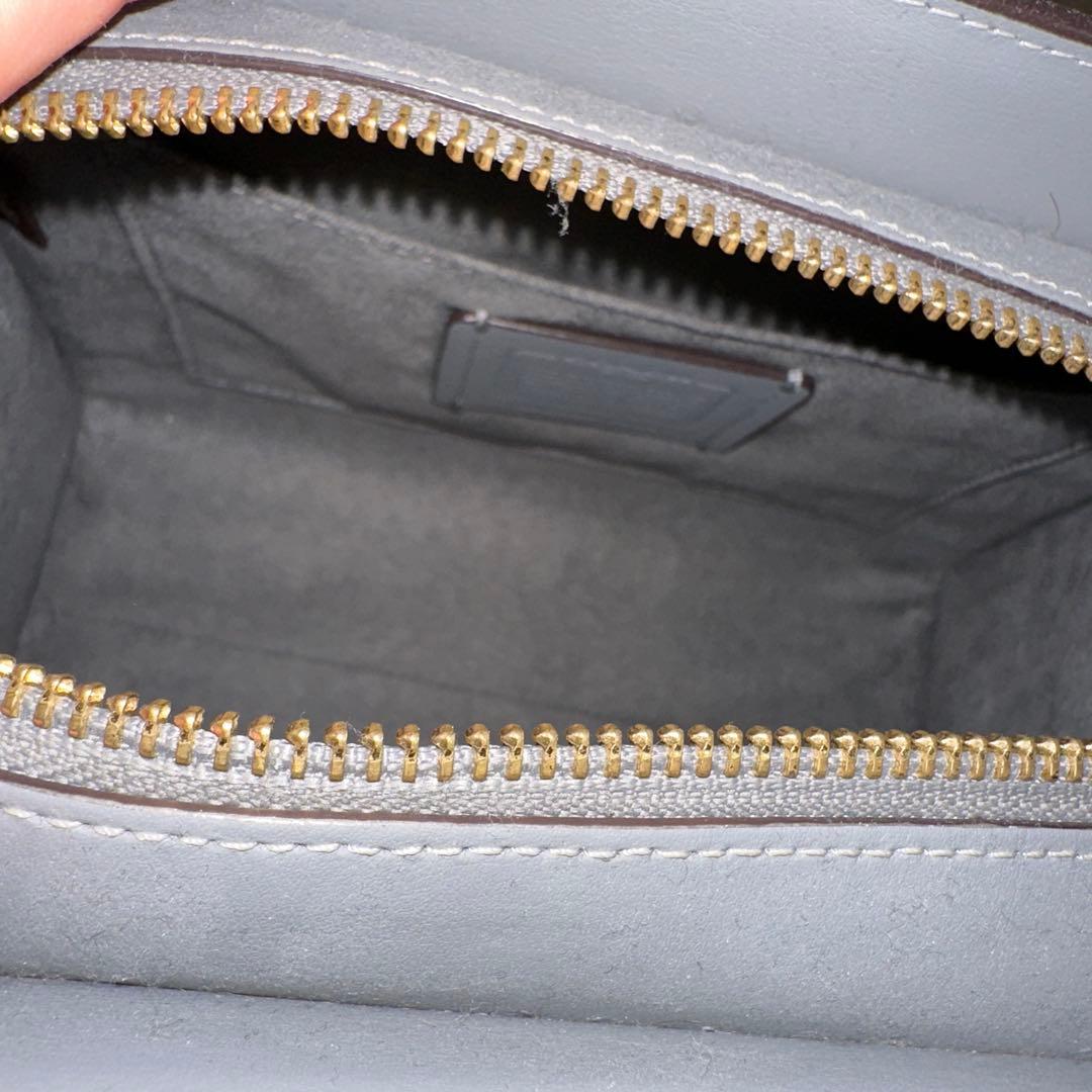 purin グレー レザー ショルダー・ハンドバッグ