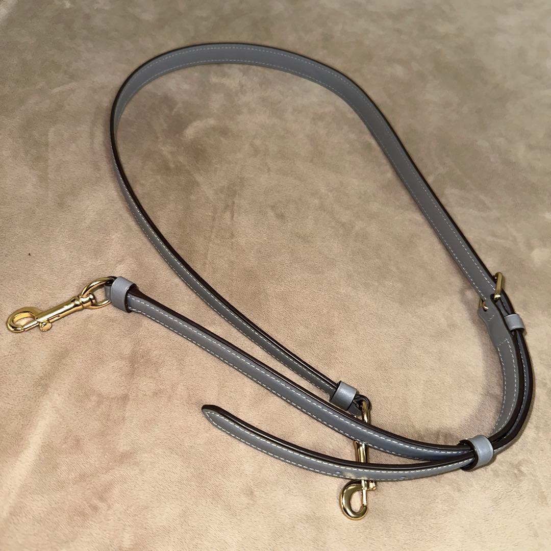 purin グレー レザー ショルダー・ハンドバッグ