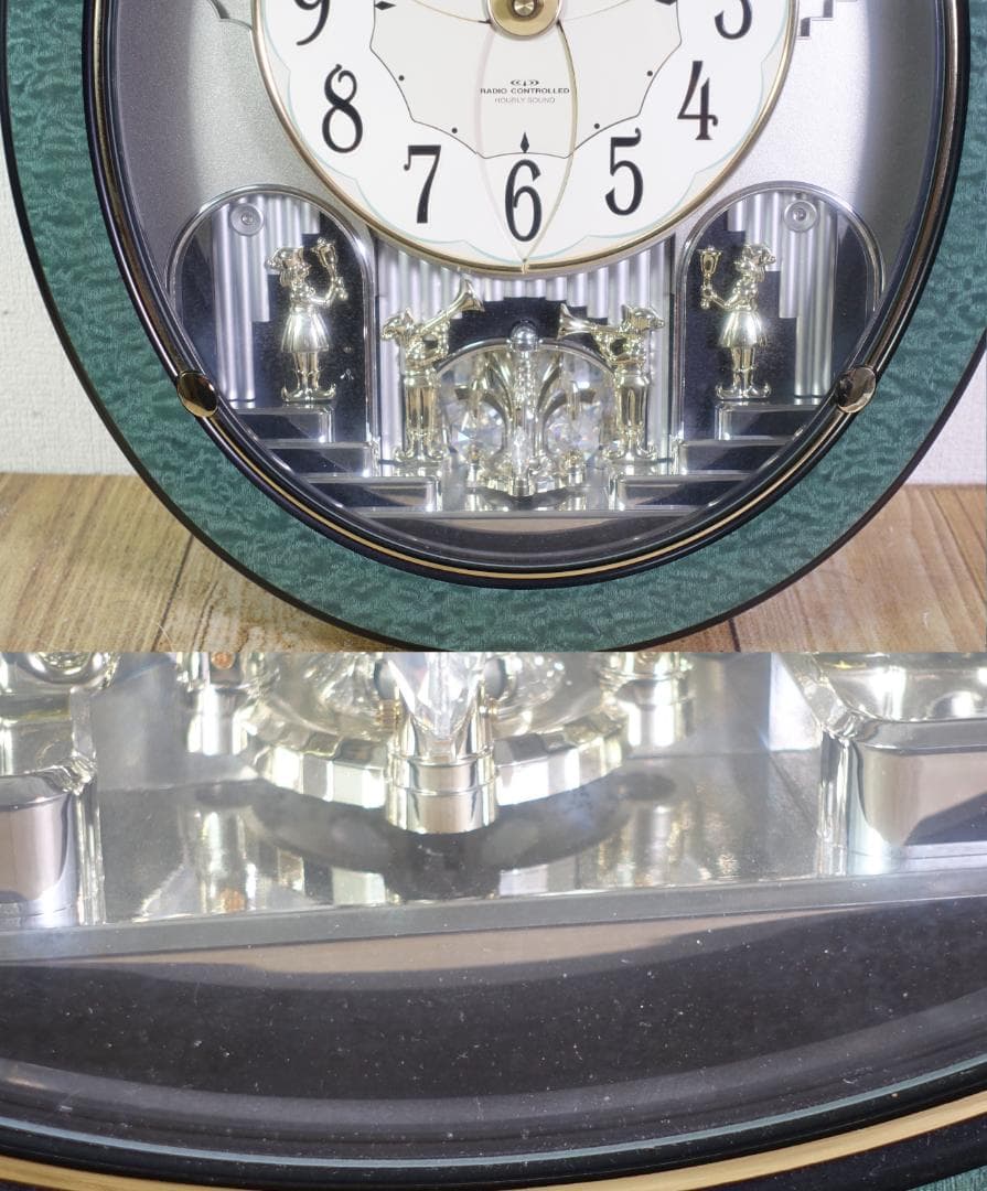 RHYTHM スモールワールド からくり時計 4MN452RH 電波時計