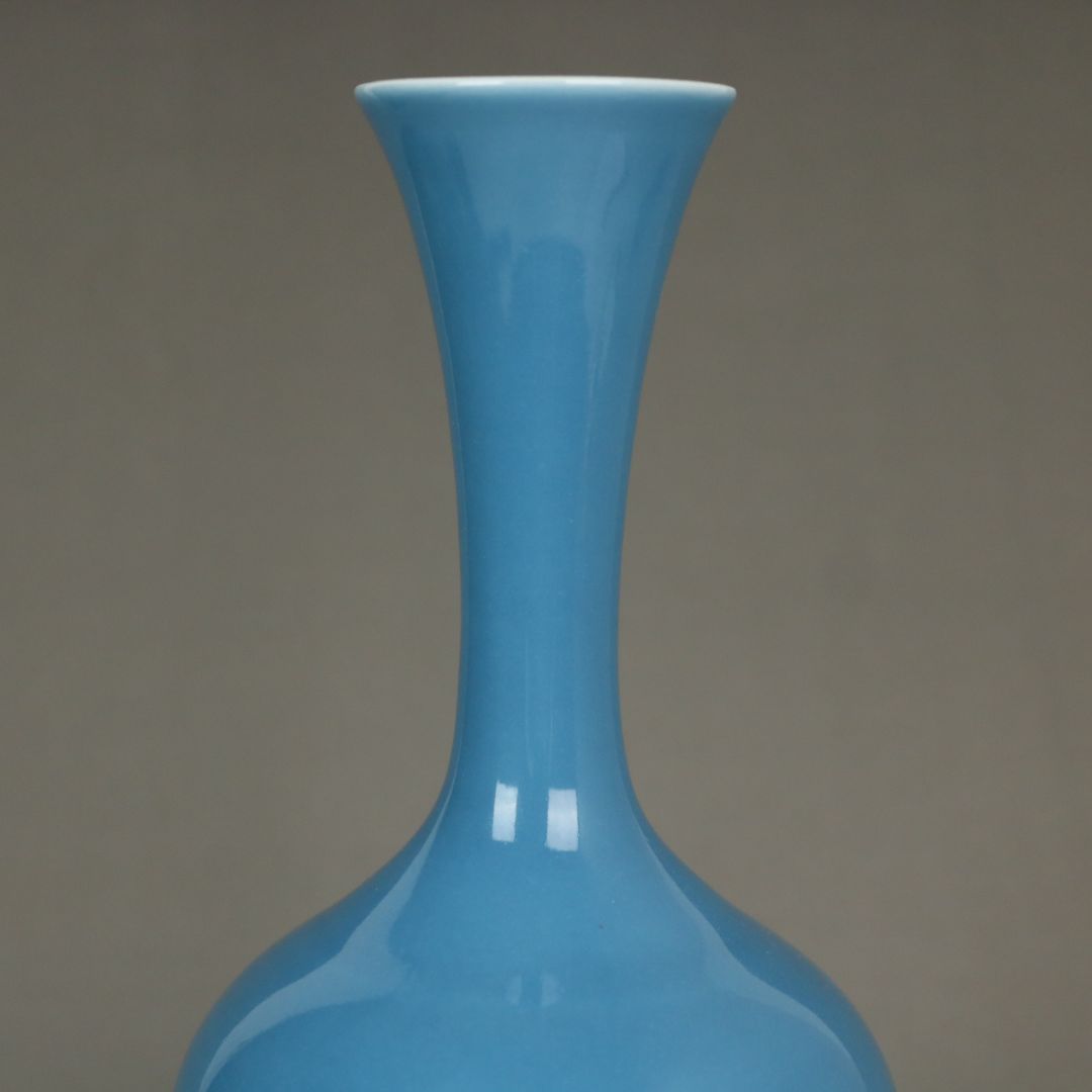 天青釉賞瓶 景徳鎮 陶磁器 装飾品 現代工芸品美術品 置物